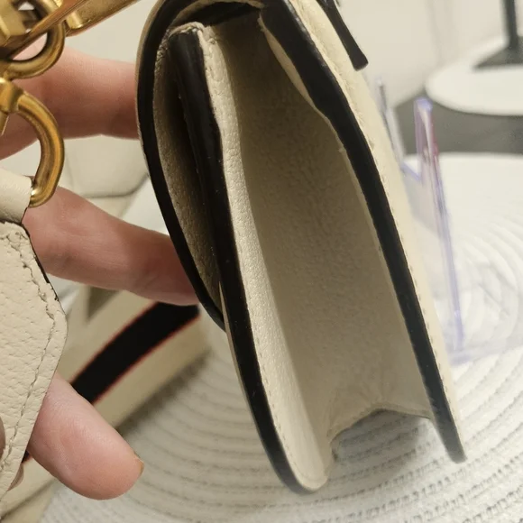 Gucci Butterfly Mini Shoulder Bag – Web Stripe, Cream Leather (Style 505383) - Picture 6 of 13